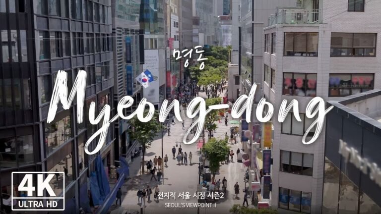 [4K Drone ✈] 이래서 서울 대표 명소! 낮에도 아름다운 명동 거리 (Drone shot of Myeongdong in Seoul)